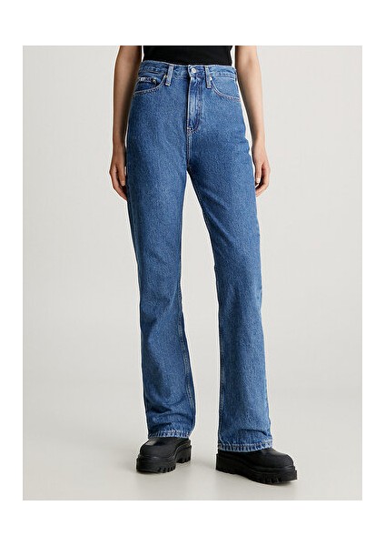 Kadın Straight Yüksek Bel Jean Pantolon