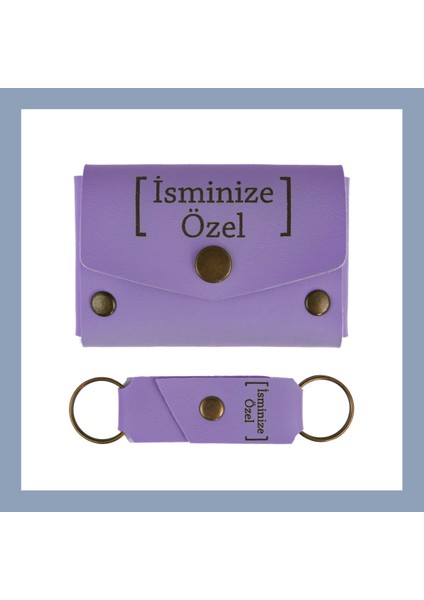 Kahverengi, Kalpte Iki Harf! Sevgiliye Özel Kişiselleştirilebilir Cüzdan & Anahtarlık Set, Aşka Özel modelleri