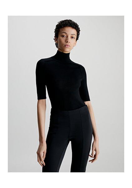 Kadın Extra Fine Wool Kazak