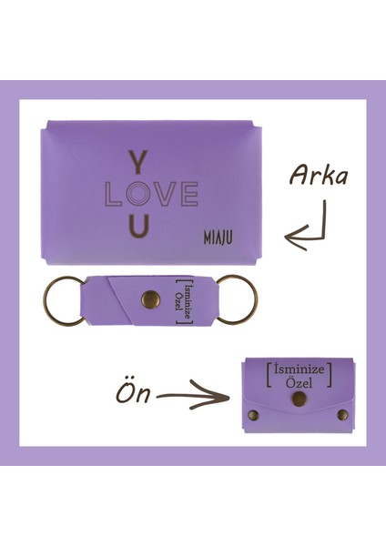 Yavru Ağzı, I Love You, Isme Özel Cüzdan Ve Anahtarlık Set, Efsane Hediye, Her Zaman Yanında