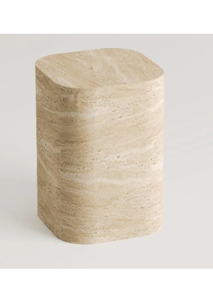 Hemera-Mermer Küp Yan Sehpa