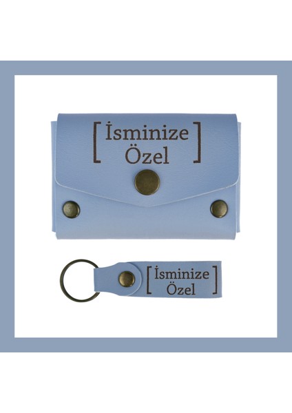 Koyu Turkuaz, Sevgilinize Romantik ve Kişisel Bir Hediye! Isme ve Harfe Özel Cüzdan & Anahtarlık Set modelleri