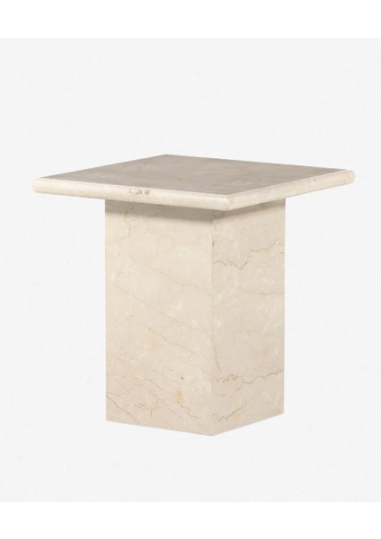 Milan-Traverten Kare Tabla ve Ayak Yan Sehpa fiyatları