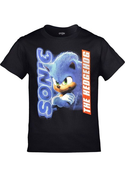 Sonic The Hedgehog Baskılı Siyah Çocuk