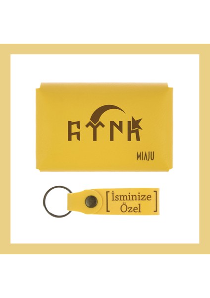 Nar Çiçeği, Göktürkçe Türk Yazılı, Isminize Özel Cüzdan Ve Anahtarlık Seti, Hediyelik Mükemel Anı fiyatları