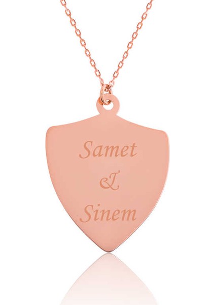 Gümüş Rose Kişiye Özel Isimli Zırh Plaka Kolye