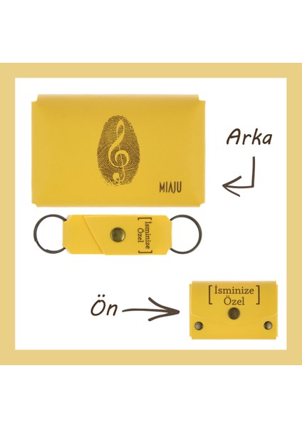 Yavru Ağzı, Müzisyen Ruhlu, Ismine Özel Deri Cüzdan Ve Anahtarlık Set, Günlük Kullanım Için Hediye