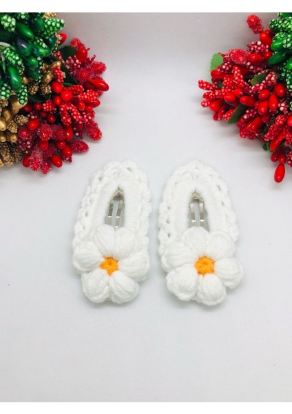 El Yapımı Örgü Çıtçıtlı Saç Tokası Handmade fırsatları
