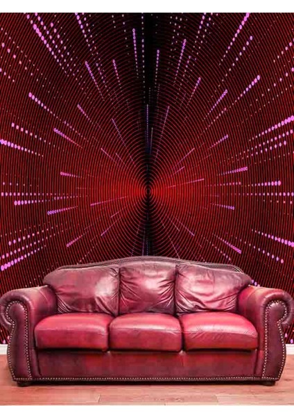 3 Boyutlu Çizgili Işık Ağı Desenli Isı ve Ses Yalıtımlı Sağlıklı Tekstil Duvar Kağıdı