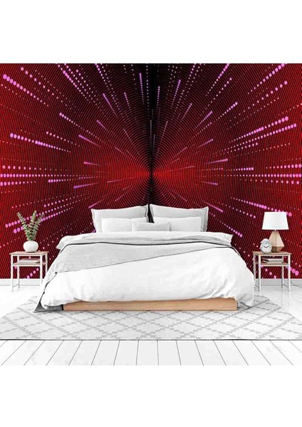 3 Boyutlu Çizgili Işık Ağı Desenli Isı ve Ses Yalıtımlı Sağlıklı Tekstil Duvar Kağıdı modelleri