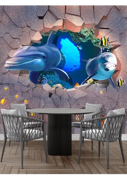 Denizaltı Balıklar Desenli Isı ve Ses Yalıtımlı Sağlıklı Tekstil Duvar Kağıdı fiyatları