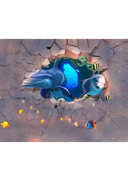 Denizaltı Balıklar Desenli Isı ve Ses Yalıtımlı Sağlıklı Tekstil Duvar Kağıdı fırsatları