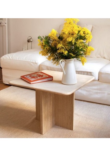 Retytraverten Kare Tabla ve Ayak Yan Sehpa fiyatları