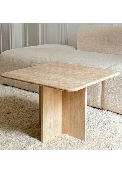 Retytraverten Kare Tabla ve Ayak Yan Sehpa modelleri