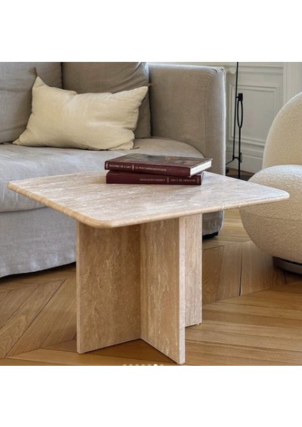 Retytraverten Kare Tabla ve Ayak Yan Sehpa indirimleri