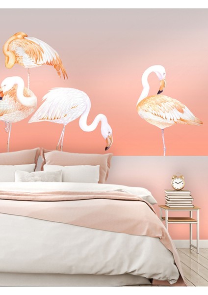 Flamingo Desenli Isı ve Ses Yalıtımlı Sağlıklı Tekstil Duvar Kağıdı modelleri