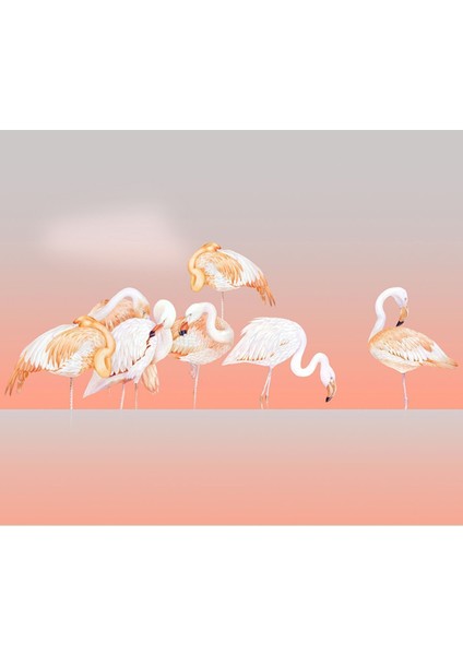 Flamingo Desenli Isı ve Ses Yalıtımlı Sağlıklı Tekstil Duvar Kağıdı fırsatları
