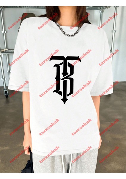 Minimal Lisanslı Logo 5 Baskılı Oversize Yıkamalı Tshirt Beyaz fırsatları
