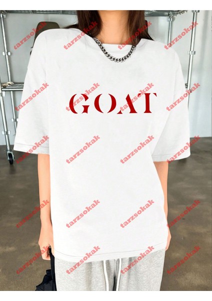 Minimal Goat Baskılı Oversize Yıkamalı Tshirt Beyaz fırsatları