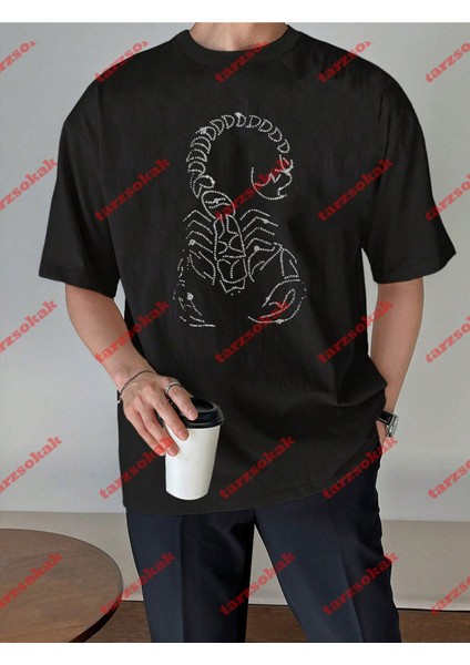 Akrep Baskılı Tshirt Siyah