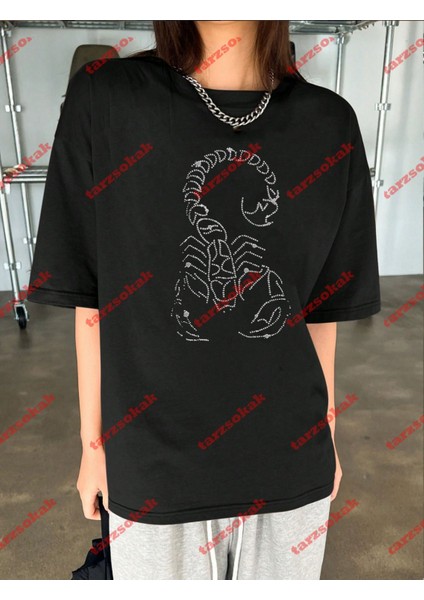 Akrep Baskılı Tshirt Siyah