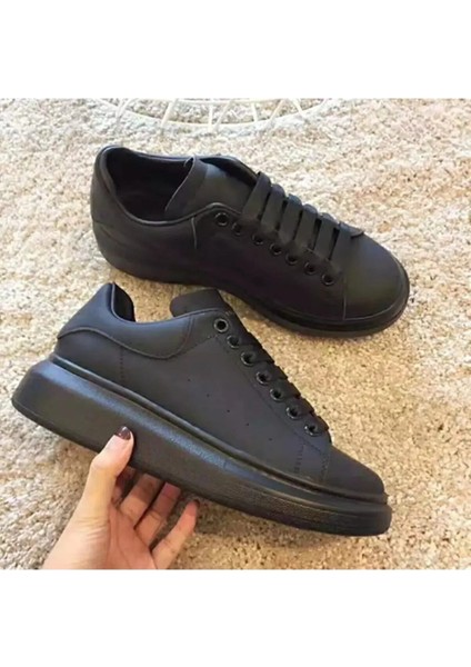 Unisex Beyaz Siyah Spor Ayakkabı Sneaker