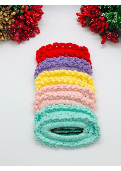 El Yapımı Örgü Çıtçıtlı Saç Tokası Handmade (10 Adet) modelleri