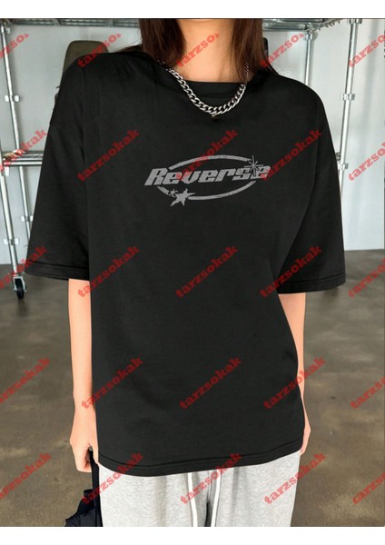 Reverse Baskılı Tshirt Siyah indirimleri
