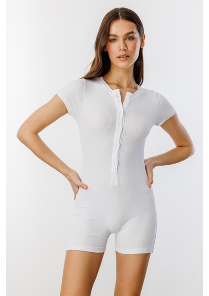 Fitilli Kısa Kollu Kısa Tulum Short Romper Kısakol-Tulum modelleri