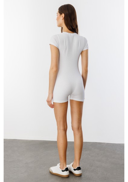 Fitilli Kısa Kollu Kısa Tulum Short Romper Kısakol-Tulum indirimleri