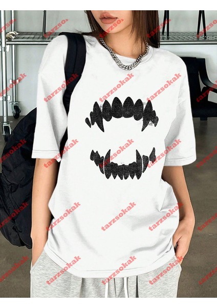 Teeth Tshirt Beyaz modelleri