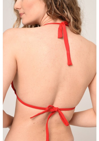 Aquaviva Kadın Kırmızı Yanı Ipli Üçgen String Bikini Takımı fırsatları