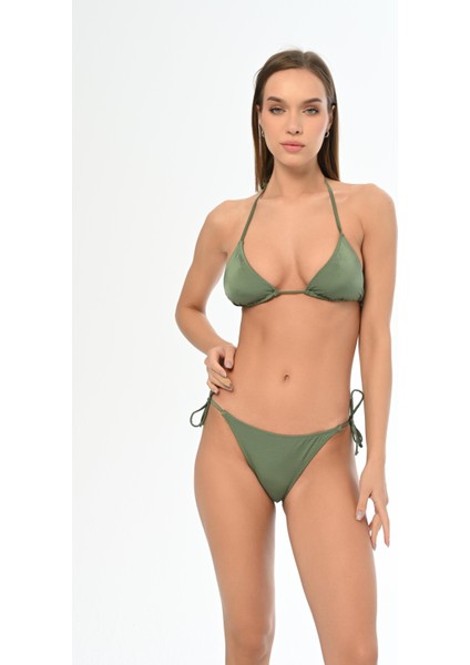 Aquaviva Kadın Haki Yeşil Maria Üçgen Yanı Ipli Bikini Takımı