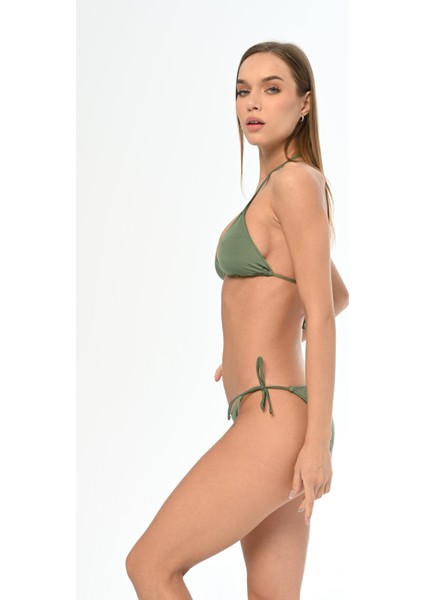 Aquaviva Kadın Haki Yeşil Maria Üçgen Yanı Ipli Bikini Takımı modelleri