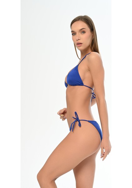 Aquaviva Kadın Saks Maria Üçgen Yanı Ipli Bikini Takımı modelleri