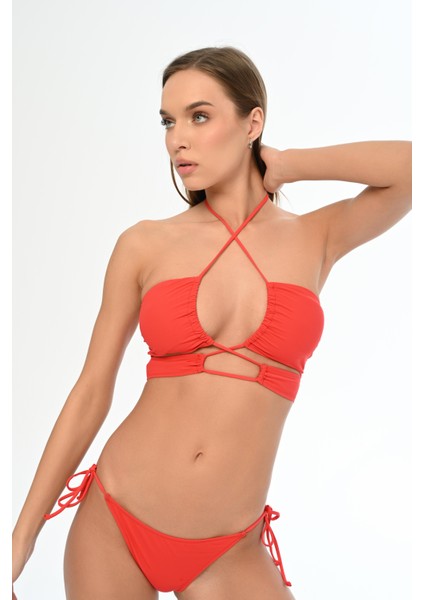 Aquaviva Kadın Kırmızı Çapraz Ipli Barbara Dekolte Bikini Takımı fiyatları