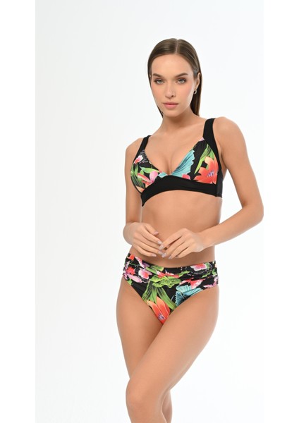 Aquaviva Kadın Siyah Rüzgar Gülü Desen Ayar Askılı Marinella Bikini Takımı fiyatları