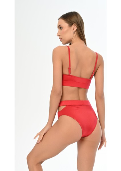 Aquaviva Kadın Kırmızı Ayar Askılı Theodora Dekolte Bikini Takımı modelleri