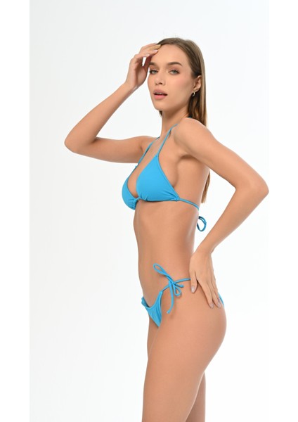 Aquaviva Kadın Mavi Maria Üçgen Yanı Ipli Bikini Takımı modelleri