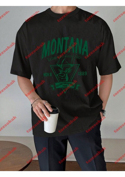 Montana Baskılı Tshirt Siyah