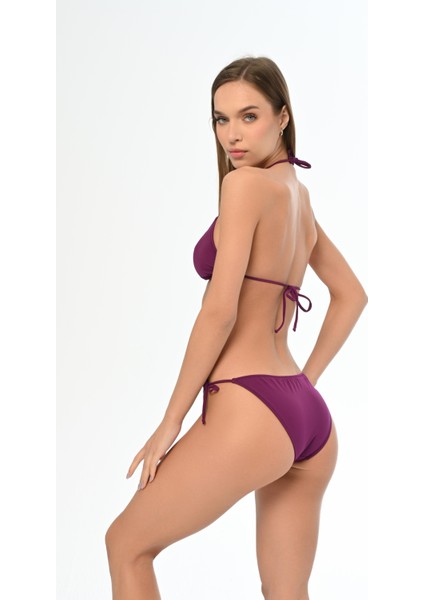 Aquaviva Kadın Koyu Mor Maria Üçgen Yanı Ipli Bikini Takımı fırsatları