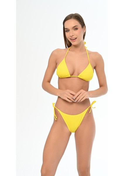 Aquaviva Kadın Sarı Maria Üçgen Yanı Ipli Bikini Takımı