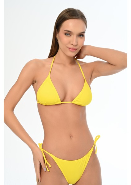Aquaviva Kadın Sarı Maria Üçgen Yanı Ipli Bikini Takımı fiyatları