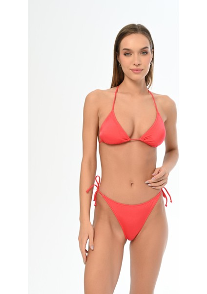 Aquaviva Kadın Parlak Kırmızı Üçgen Ella String Bikini Takımı