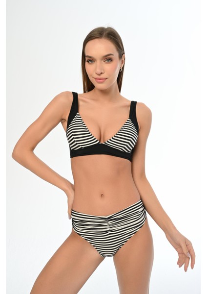 Aquaviva Kadın Siyah Ince Çizgili Ayar Askılı Marinella Bikini Takımı fiyatları
