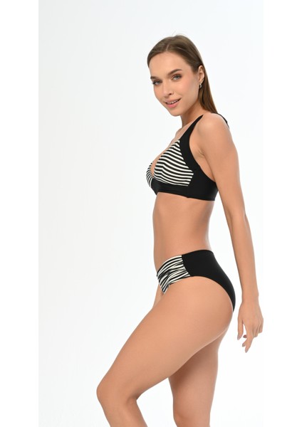 Aquaviva Kadın Siyah Ince Çizgili Ayar Askılı Marinella Bikini Takımı modelleri