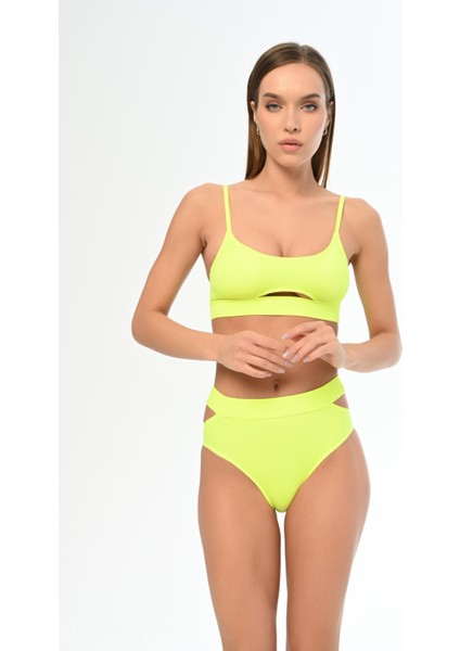Aquaviva Kadın Neon Yeşil Ayar Askılı Theodora Dekolte Bikini Takımı