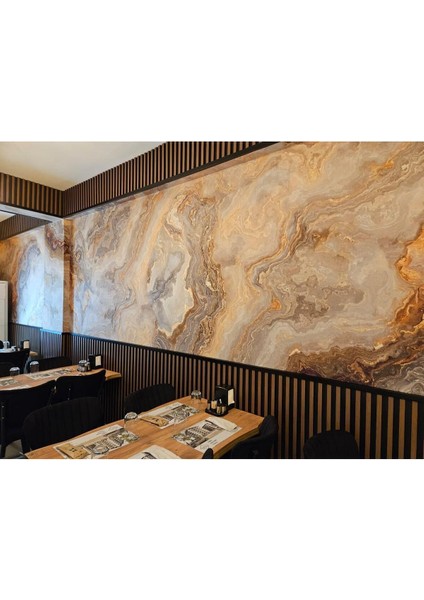 Mermer Desenli Silinebilir Sağlık Dostu Tekstil Duvar Kağıdı