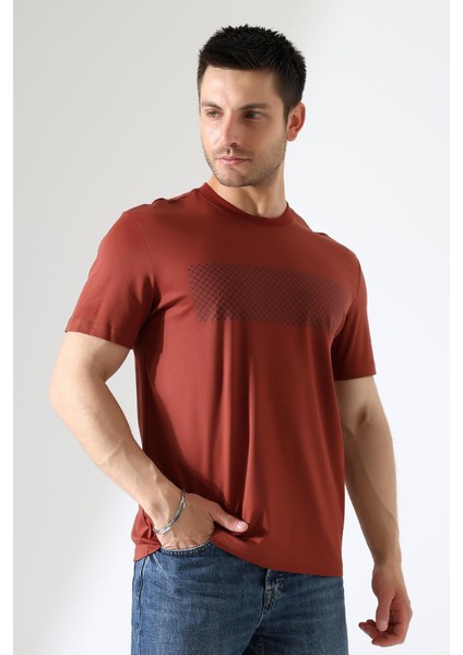 Sıfır Yaka Baskılı Erkek T-Shirt fiyatları