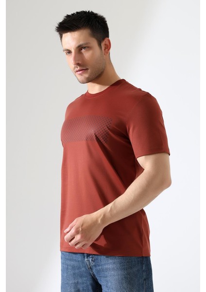 Sıfır Yaka Baskılı Erkek T-Shirt modelleri